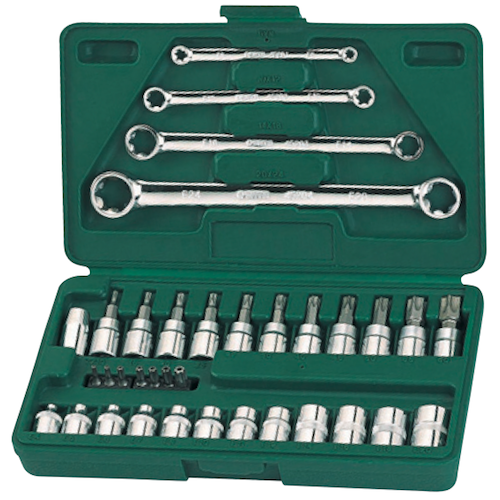 SATA 09010 Dr. E-Torx Wrench Set 35pc, 1/4" & 3/8", 3kg, Metric
